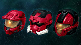 Halo 3 Helmets Set 1 - Mark VI, EOD, CQB - All Red