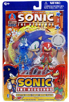 3-Inch Sonic The Hedgehog - 2-Pack: Clear Blue Sonic and Knuckles