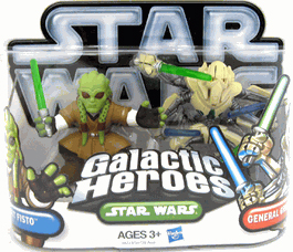 Galactic Heroes 2010 - Kit Fisto and General Grievous [4 Lightsaber] SILVER