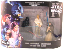 Star Wars The Saga Collection Action Figures Commemorative Series: Luke Skywalker - Darth Vader - Obi-Wan Kenobi