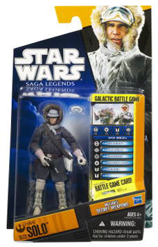 Clone Wars 2010 Black Orange Packaging - Saga Legends - Han Solo in Hoth Gear