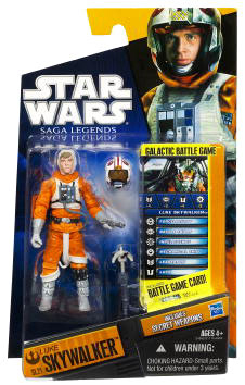 Clone Wars 2010 Black Orange Packaging - Saga Legends - Luke Skywalker in Snow Speeder Gear