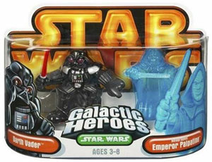 Galactic Heroes: Darth Vader and Holographic Palpatine GOLD